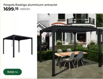 GAMMA Pergola Rodrigo aluminium antraciet aanbieding