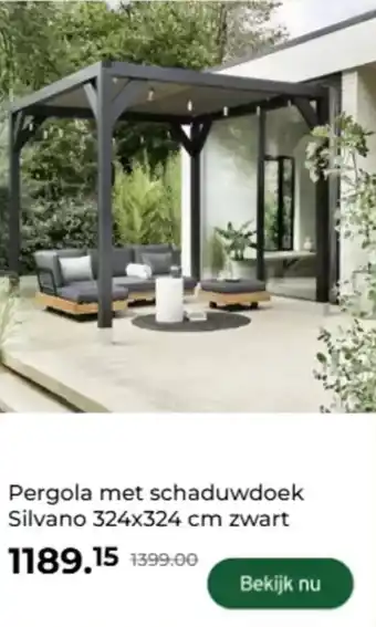 GAMMA Pergola met schaduwdoek Silvano zwart aanbieding