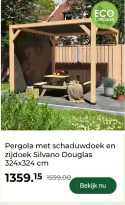 GAMMA Pergola met schaduwdoek en zijdoek Silvano Douglas aanbieding