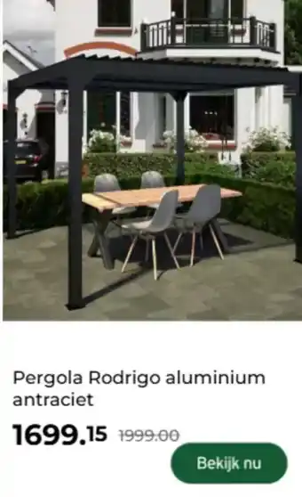 GAMMA Pergola Rodrigo aluminium antraciet aanbieding