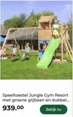 GAMMA Speeltoestel Jungle Gym Resort met groene glijbaan en dubbel... aanbieding