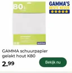 GAMMA Gamma schuurpapier gelakt hout K80 aanbieding