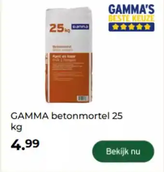 GAMMA Gamma betonmortel aanbieding