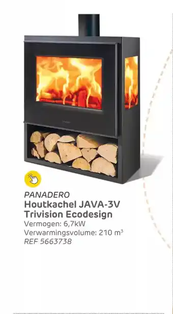 Brico Panadero houtkachel java 3V trivision ecodesign aanbieding