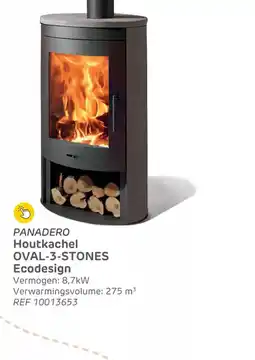 Brico Panadero houtkachel oval 3 stones ecodesign aanbieding