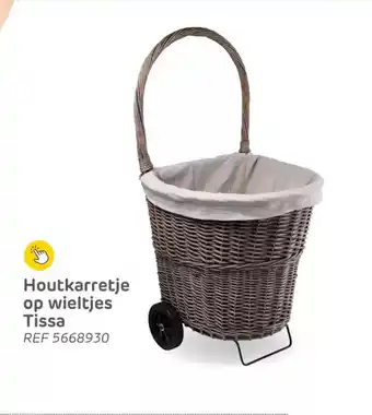 Brico Houtkarretje op wieltjes Tissa aanbieding