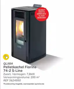 Brico Qlima pelletkachel fiorina 74-2 S line aanbieding