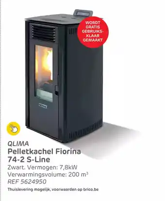 Brico Qlima pelletkachel fiorina 74-2 S line aanbieding