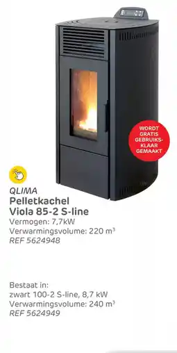 Brico Qlima pelletkachel viola 85-2 S line aanbieding