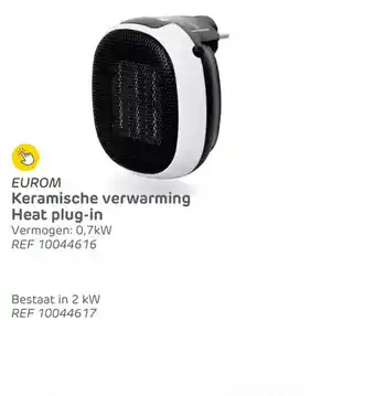 Brico Eurom keramische verwarming heat plug-in aanbieding