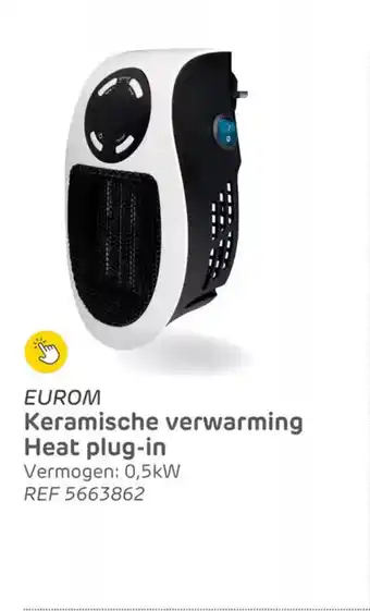 Brico Eurom keramische verwarming heat plug in aanbieding