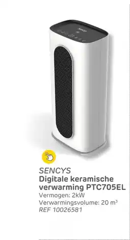 Brico Sencys digitale keramische verwarming PTC705EL aanbieding