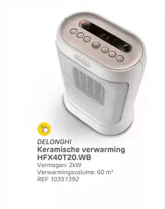 Brico Delonghi keramische verwarming HFX40T20.WB aanbieding