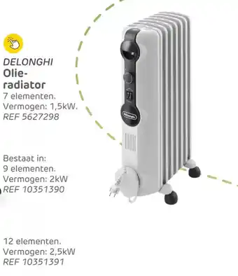 Brico Delonghi olie radiator aanbieding