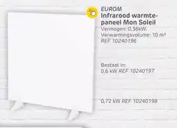 Brico Eurom infrarood warmte paneel mon soleil aanbieding