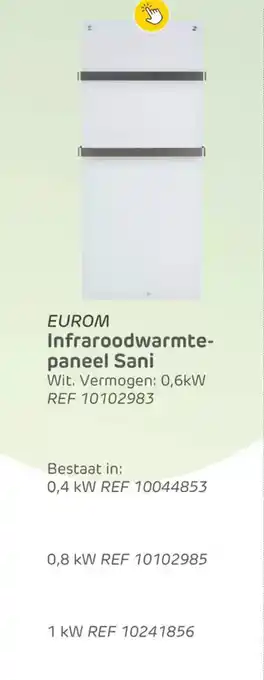 Brico Eurom infraroodwarmte paneel sani aanbieding