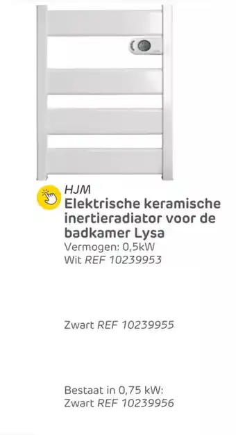 Brico HJM elektrische keramische inertieradiator voor de badkamer lysa aanbieding