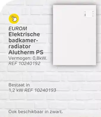 Brico Eurom elektrische badkamer radiator alutherm PS aanbieding