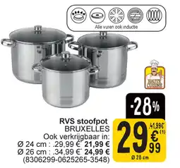 Cora RVS stoofpot bruxelles aanbieding