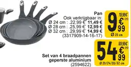 Cora Set van 4 braadpannen geperste aluminium aanbieding