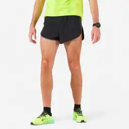 Decathlon Hardloopshort met zijsplitten voor heren zwart grijs aanbieding