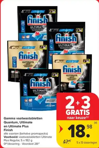 Carrefour Market Gamma vaatwastabletten Quantum, Ultimate en Ultimate Plus Finish aanbieding