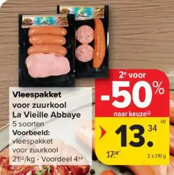 Carrefour Market Vleespakket voor zuurkool La Vieille Abbaye aanbieding