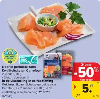 Carrefour Market Noorse gerookte zalm Kwaliteitsketen Carrefour aanbieding