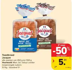 Carrefour Market Toastbrood Jacquet aanbieding