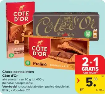 Carrefour Market Chocoladetabletten Côte d'Or aanbieding