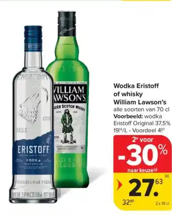 Carrefour Market Wodka Eristoff of whisky William Lawson's aanbieding