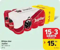 Carrefour Market Blikjes bier Jupiler aanbieding