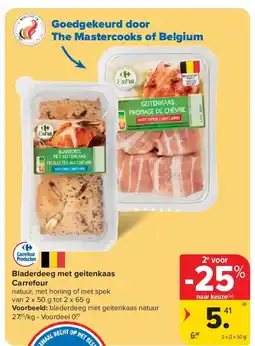 Carrefour Bladerdeeg met geitenkaas Carrefour aanbieding