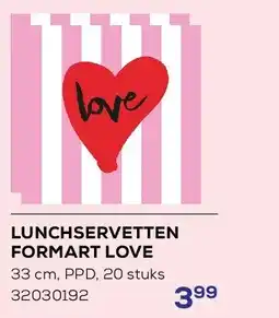 Supra Bazar LUNCHSERVETTEN FORMART LOVE 33 cm, PPD, 20 stuks aanbieding