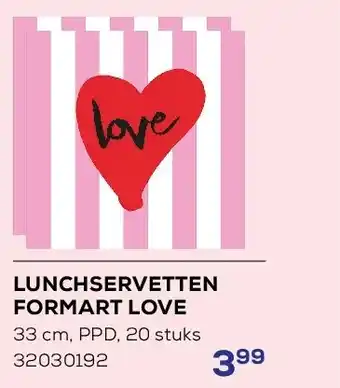 Supra Bazar LUNCHSERVETTEN FORMART LOVE 33 cm, PPD, 20 stuks aanbieding