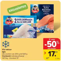 Carrefour Vis natuur Iglo aanbieding