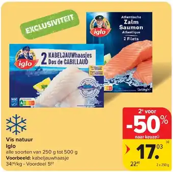 Carrefour Vis natuur Iglo aanbieding