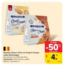 Carrefour Gamma Choc’n Croc en Crisp’n Cream Jules Destrooper aanbieding