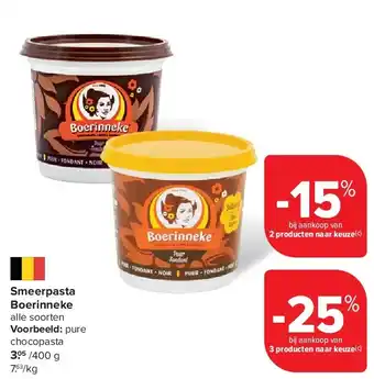 Carrefour Smeerpasta Boerinneke aanbieding