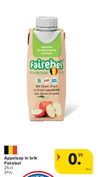 Carrefour Appelsap in brik Fairebel 25 cl aanbieding