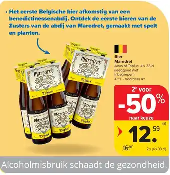 Carrefour Bier Maredret Altus of Triplus, 4 x 33 cl aanbieding