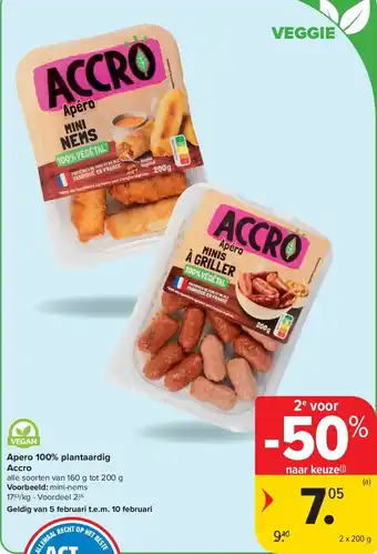 Carrefour Apero 100% plantaardig Accro aanbieding