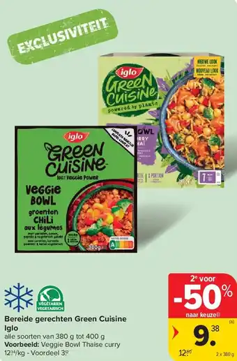 Carrefour Bereide gerechten Green Cuisine Iglo aanbieding