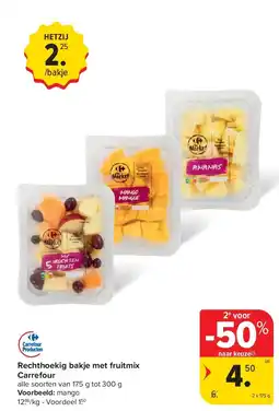 Carrefour Rechthoekig bakje met fruitmix Carrefour aanbieding