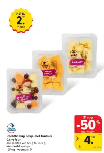 Carrefour Rechthoekig bakje met fruitmix Carrefour aanbieding