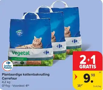 Carrefour Plantaardige kattenbakvulling Carrefour aanbieding