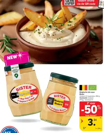 Carrefour Belgische bio saus Bister aanbieding