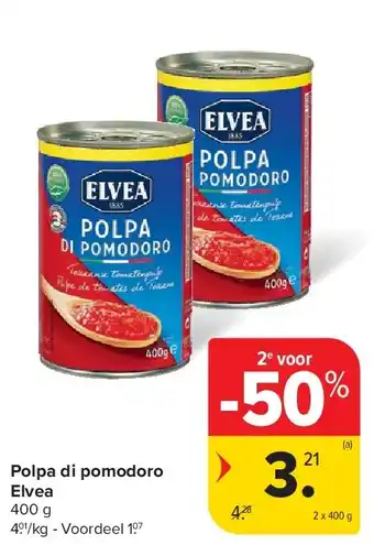 Carrefour Polpa di pomodoro Elvea aanbieding