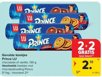 Carrefour Gevulde koekjes Prince LU aanbieding