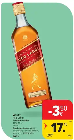 Carrefour Whisky Red Label Johnnie Walker aanbieding